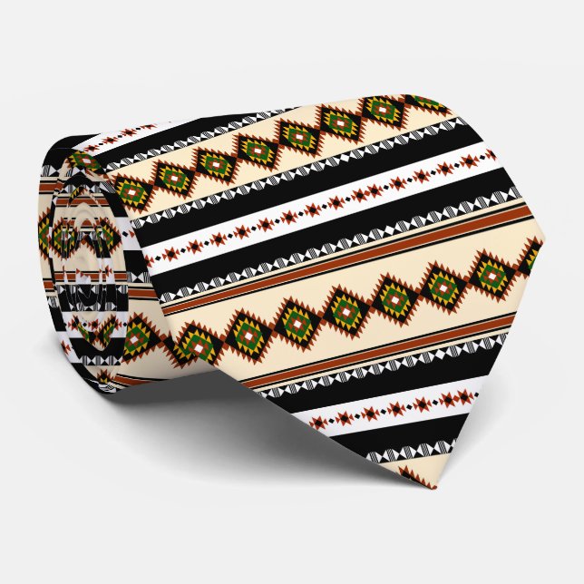 Aesthetic Tribal Pattern Tie (Rolled)