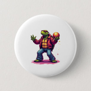 Aesthetic Turtle Disco T-Shirt 2 Inch Round Button