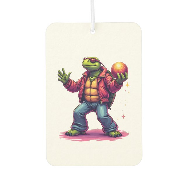 Aesthetic Turtle Disco T-Shirt Air Freshener (Front)