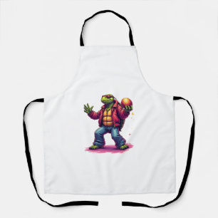 Aesthetic Turtle Disco T-Shirt Apron
