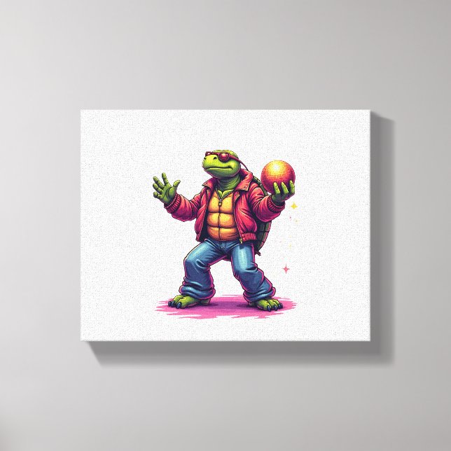 Aesthetic Turtle Disco T-Shirt Canvas Print (Front)