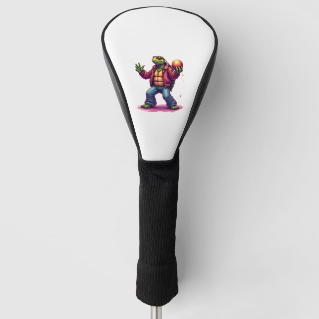 Aesthetic Turtle Disco T-Shirt Golf Head Cover (Front)