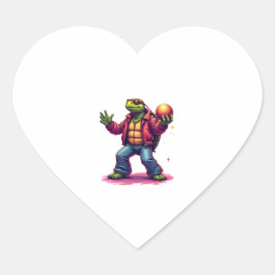 Aesthetic Turtle Disco T-Shirt Heart Sticker