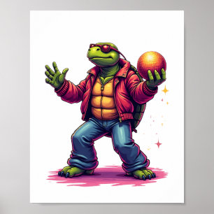Aesthetic Turtle Disco T-Shirt Poster