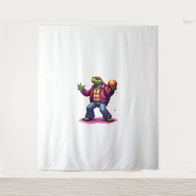 Aesthetic Turtle Disco T-Shirt Tapestry (Front)
