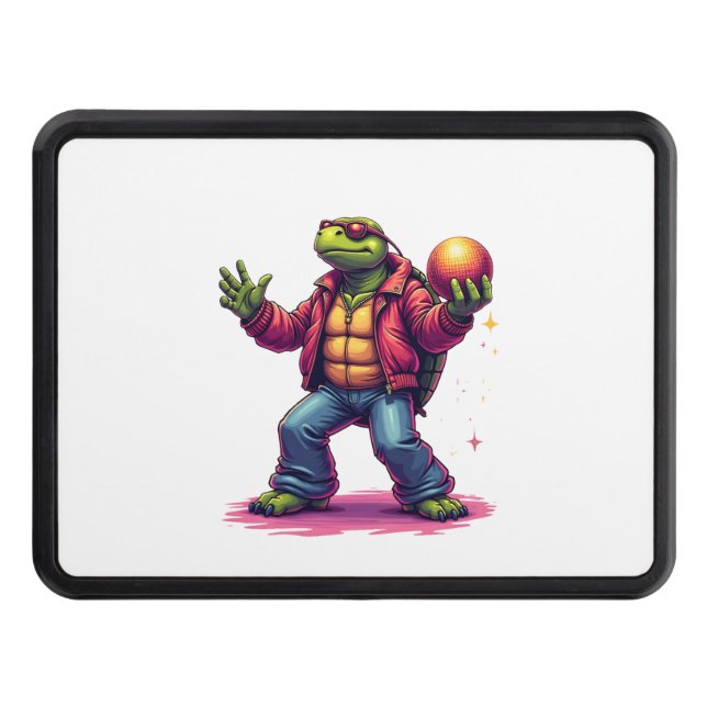 Aesthetic Turtle Disco T-Shirt Trailer Hitch Cover (Front)
