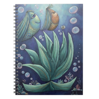 Aesthetic Underwater Fantasy fish Spiral Notebook