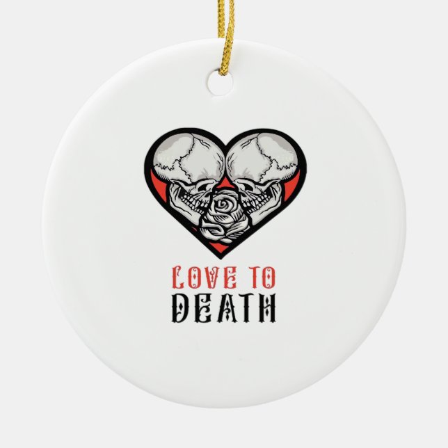 Aesthetic Valentines Till Death Do Us Part Ceramic Ornament (Front)
