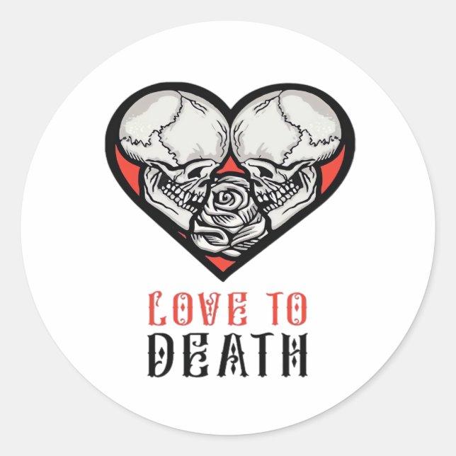 Aesthetic Valentines Till Death Do Us Part Classic Round Sticker (Front)