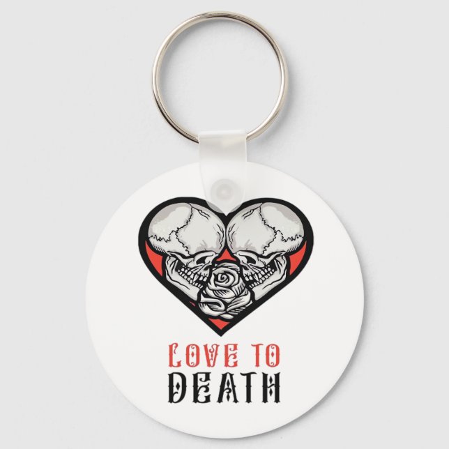 Aesthetic Valentines Till Death Do Us Part Keychain (Front)