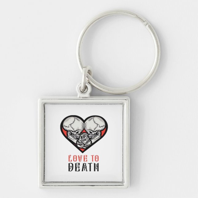 Aesthetic Valentines Till Death Do Us Part Keychain (Front)