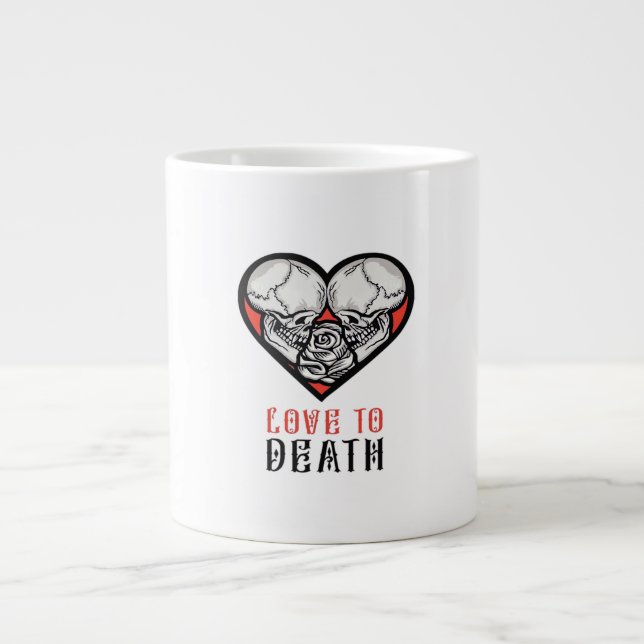 Aesthetic Valentines Till Death Do Us Part Large Coffee Mug (Front)