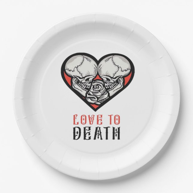 Aesthetic Valentines Till Death Do Us Part Paper Plate (Front)
