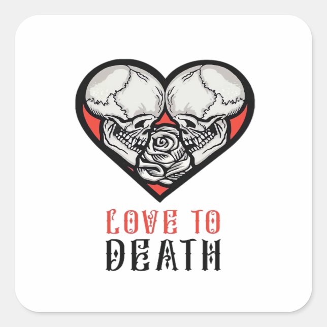 Aesthetic Valentines Till Death Do Us Part Square Sticker (Front)