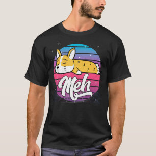 Aesthetic Vaporwave Japanese Otaku Meme Meh Corgi T-Shirt