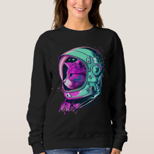 Aesthetic Vaporwave Space Cat 80s 90s Astronaut  2 Sweatshirt