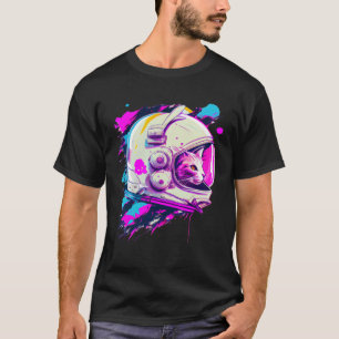 Aesthetic Vaporwave Space Cat 80s 90s Astronaut 3 T-Shirt
