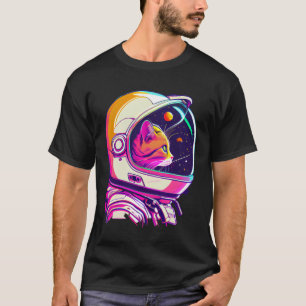 Aesthetic Vaporwave Space Cat 80s 90s Astronaut T-Shirt