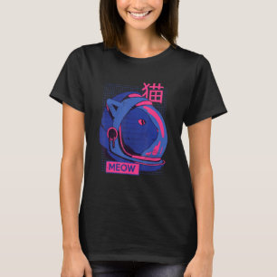 Aesthetic Vaporwave  Space Cat Meow  80s 90s Aesth T-Shirt