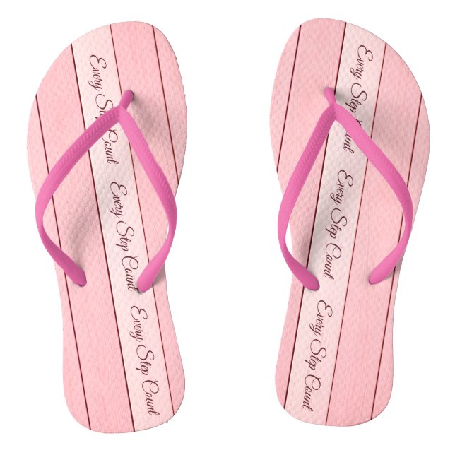 Aesthetic Vertical Wood Pattern Pink Colour  Flip Flops (Footbed)