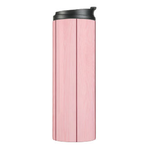Aesthetic Vertical Wood Pattern Pink Colour  Thermal Tumbler