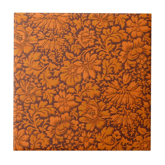 Aesthetic Vintage All Over Floral Print Tile (Front)