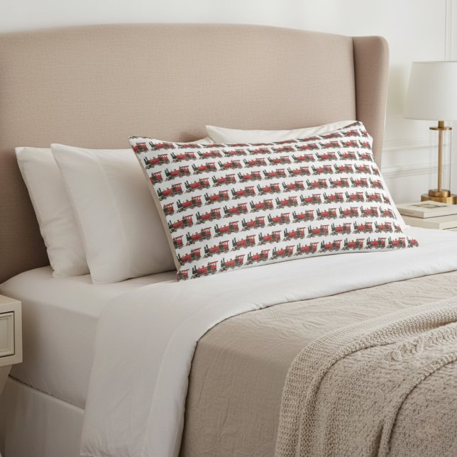 Aesthetic Vintage Train Pillow Case (Next stop: cozy comfort.)