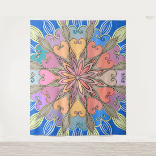 Aesthetic Wall Art Artwork Colourful Pastel Mandal Tapestry