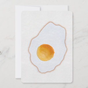 Aesthetic Watercolor Fried Egg Minimalist Art Prin Invitation