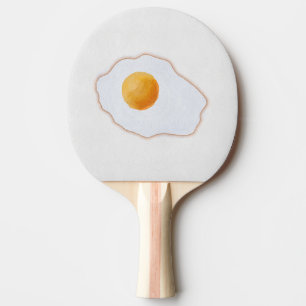 Aesthetic Watercolor Fried Egg Minimalist Art Prin Ping Pong Paddle