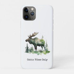 Aesthetic Watercolor Moose Lodge Style iPhone 11 Pro Case