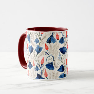 Aesthetic Watercolor Patriotic Wildflowers Mug