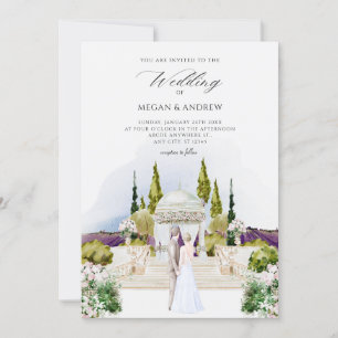 Aesthetic wedding garden watercolor invitation