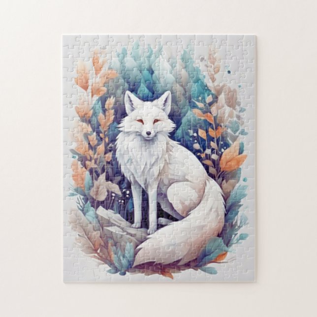 Aesthetic White Fox Jigsaw Puzzle (Vertical)