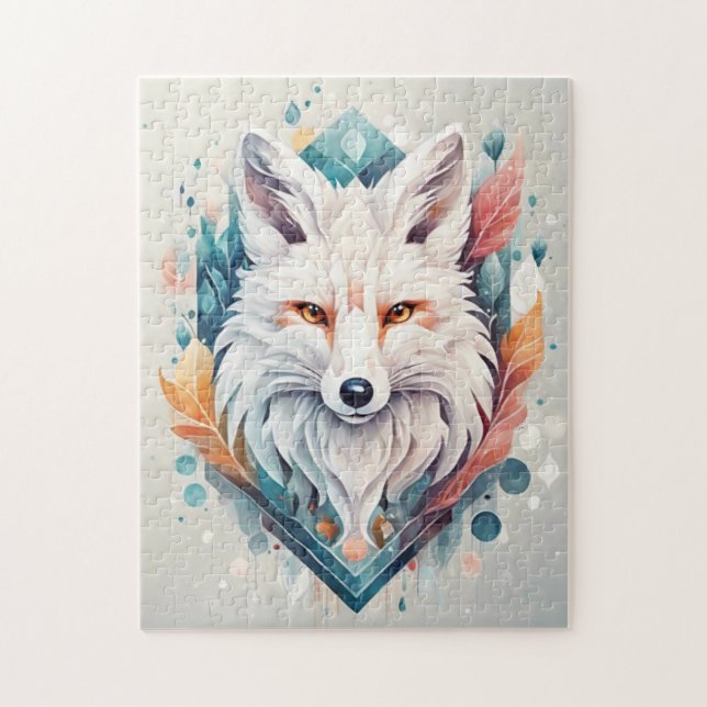 Aesthetic White Fox Jigsaw Puzzle (Vertical)