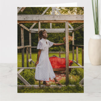 aesthetic women portrait folded greeting card