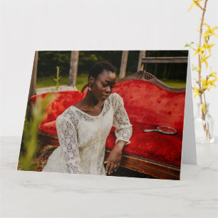 aesthetic women portrait folded greeting card