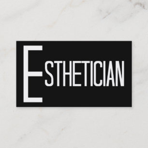Aesthetician Black and White Business Card