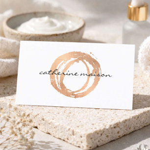 Aesthetician Business Card Rose Gold Beauty Logo