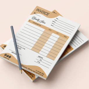 Aesthetician Business Invoice Sales Receipt Notepad
