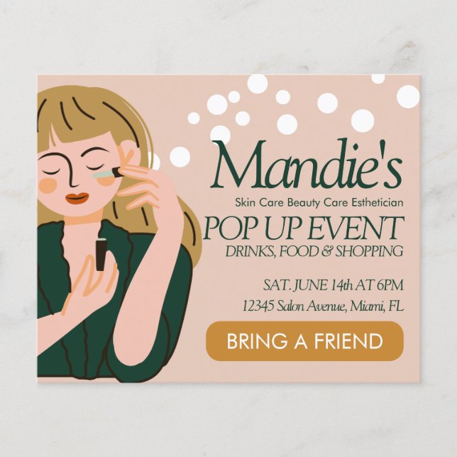 Aesthetician Business Salon Pop Up Beauty Event  Flyer (Front)