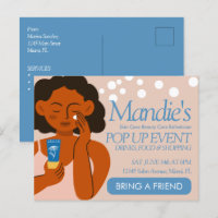 Aesthetician Business Salon Pop Up Event Blue