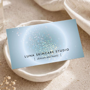 Aesthetician Celestial Glow Modern Dusty Blue Business Card