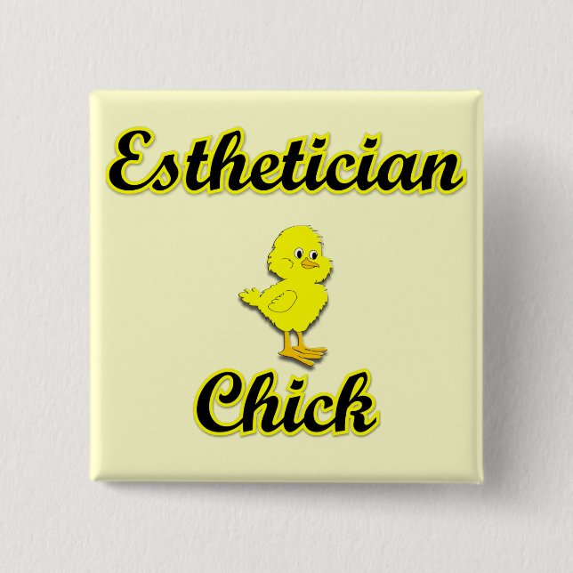 Aesthetician Chick 2 Inch Square Button (Front)