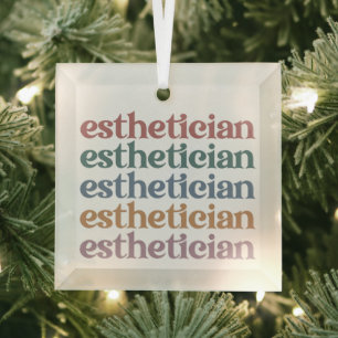Aesthetician Cosmetologist Beautician makeup artis Glass Ornament