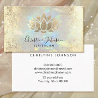 aesthetician faux gold foil lotus on opal