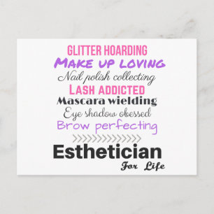 Aesthetician for life postcard