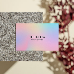 Aesthetician Pink Holographic Iridescent Qr Code  Business Card