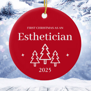 Aesthetician Red 2026 Christmas Ornament