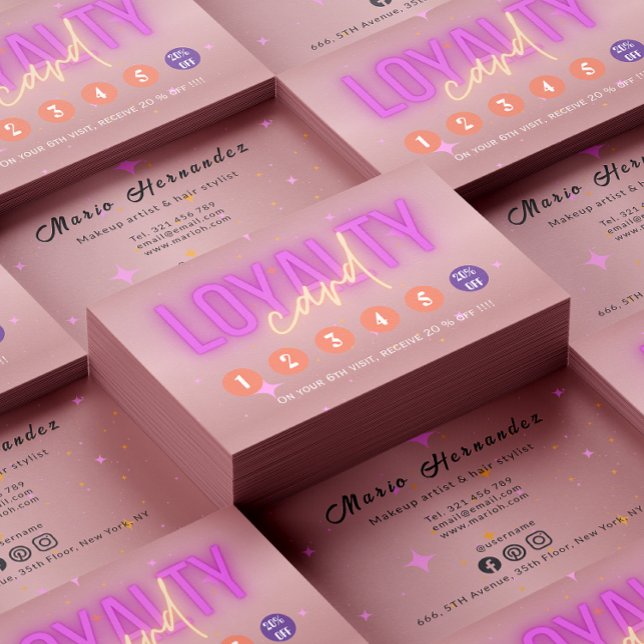 Aesthetician Rose Gold Modern Salon  Loyalty Card (Esthetician Rose Gold Modern Salon Loyalty Card)